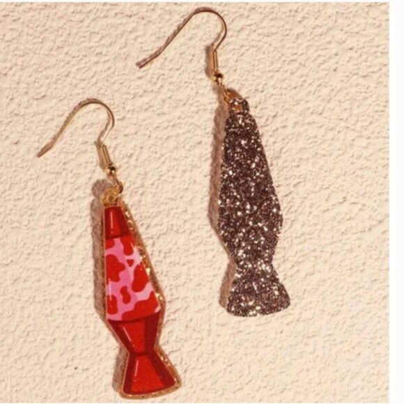 ❤️ FREE Lava Lamp Disco Retro Hippie Hipster Chic Glam Drop Artsy Hip Earrings - Picture 3 of 10